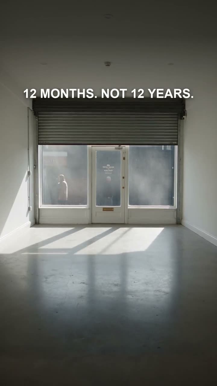 Still from the Appear Here ad: 12 months. Not 12 years.